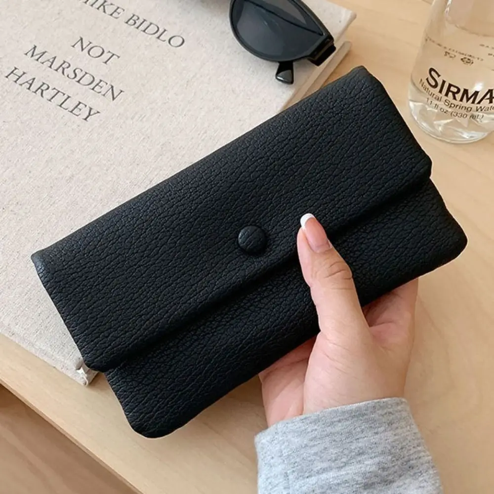 

Elegant PU Leather Envelope Wallets Zipper Korean Style Women Long Clutch Bag Coin Purse Multifunctional Change Bag Outdoor