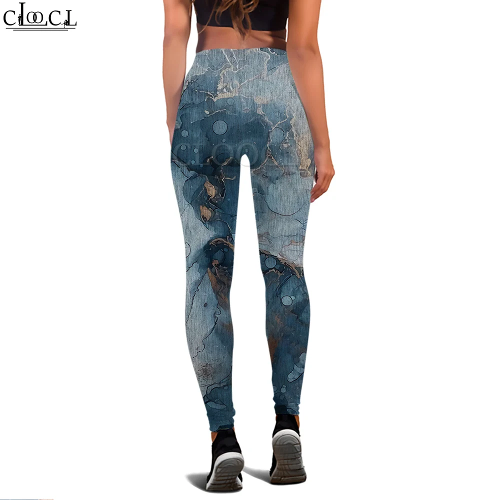 Cloocl mulheres legging retro padrão 3d impresso calças de cintura alta nádegas estiramento fitness esportes leggings moldar exercício