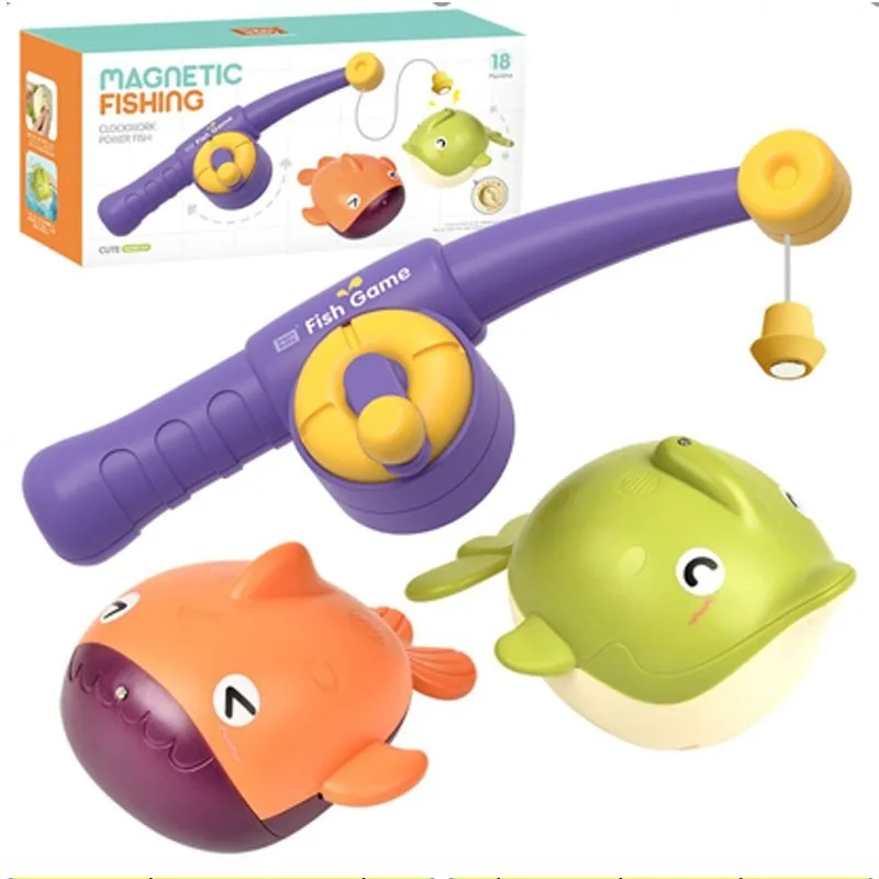 아기 물놀이 낚시 장난감 아기 물놀이 목욕 장난감 세트 손과 눈의 협응 훈련 스프링 물고기 부모-자녀 상호작용