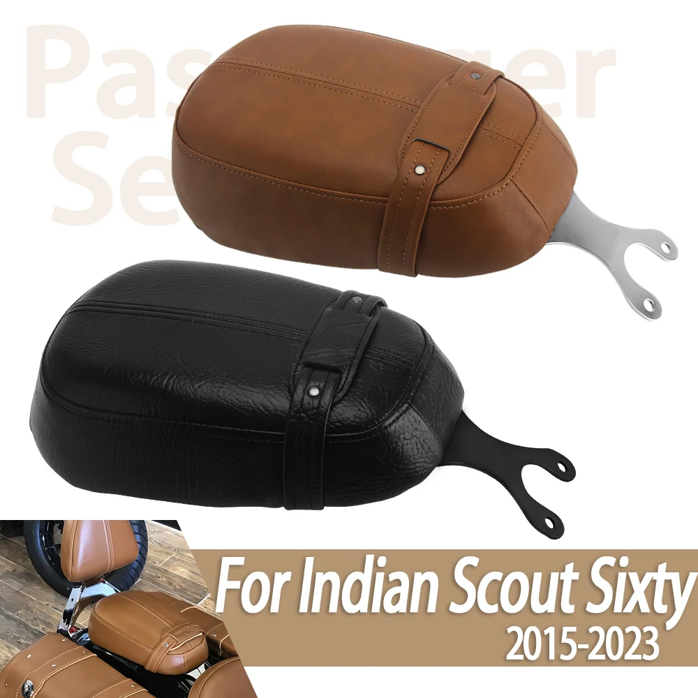 Motocycle Fit Scout Parts Passenger Seat Cushion Rear Leather Pillion Pad Accessories For Indian Scout Sixty 2015-2024