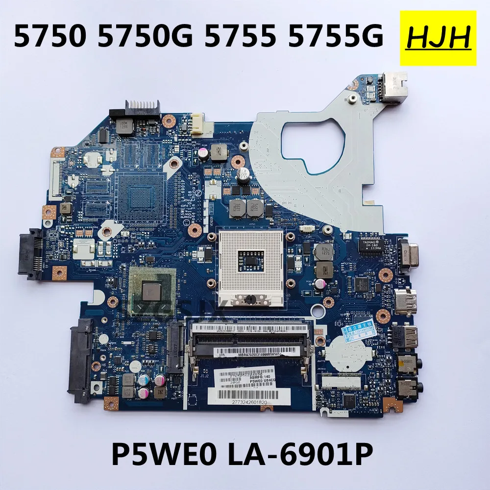 FOR Acer 5750 5750G 5755 5755G  Notebook Motherboard P5WE0 LA-6901P ,PGA989 HM65， 100% Tested