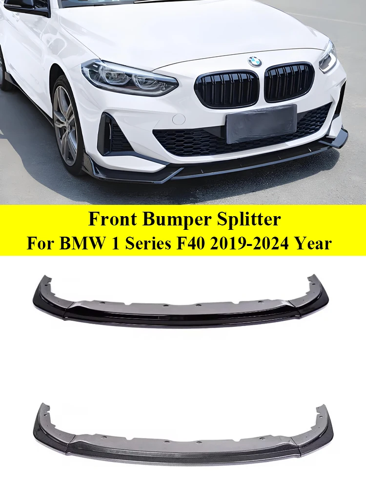 

M Sport Front Bumper Lip 3PCS Splitter Spoiler Diffuser Front Skrit Cover For BMW 1 Series F40 2019-2024 M Tech Carbon Fiber