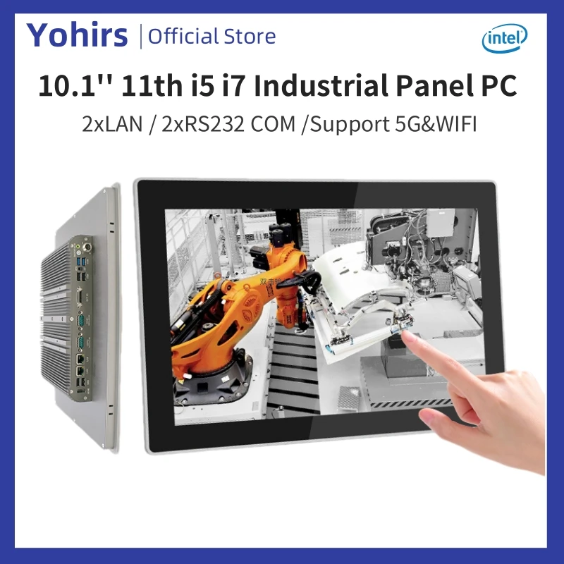 كمبيوتر لوحي متين 10.1 بوصة i5 1135G i7 1195G 10810U J4125 2Lan 2COM HD ATX كمبيوتر لوحي صناعي Windows10 5G بطاقة SIM WIFI