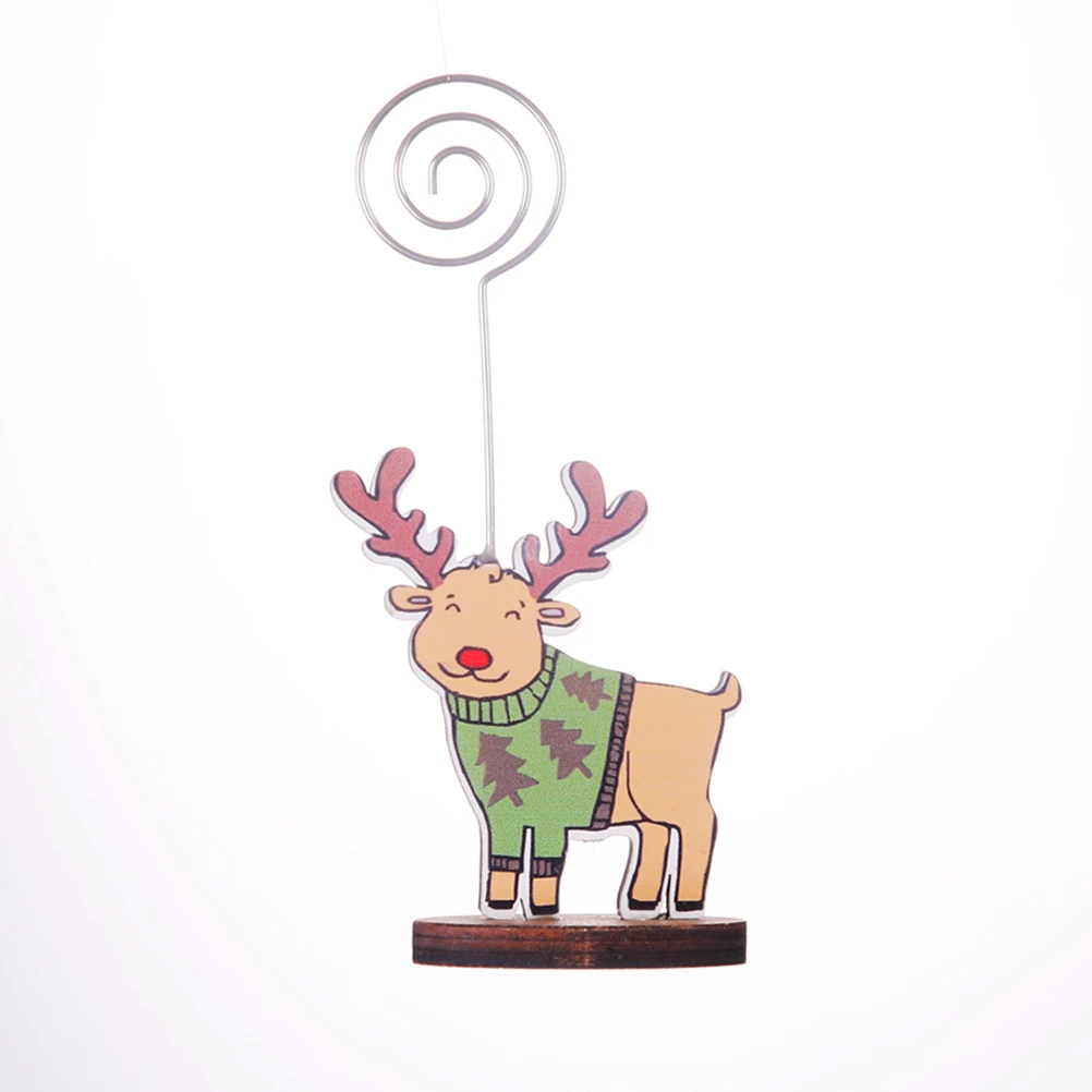 

Christmas Photo Clip Snowman Design Thickened Safe Holder for Cards Notes Pads Desktop Decoration Xmas Party Ornament