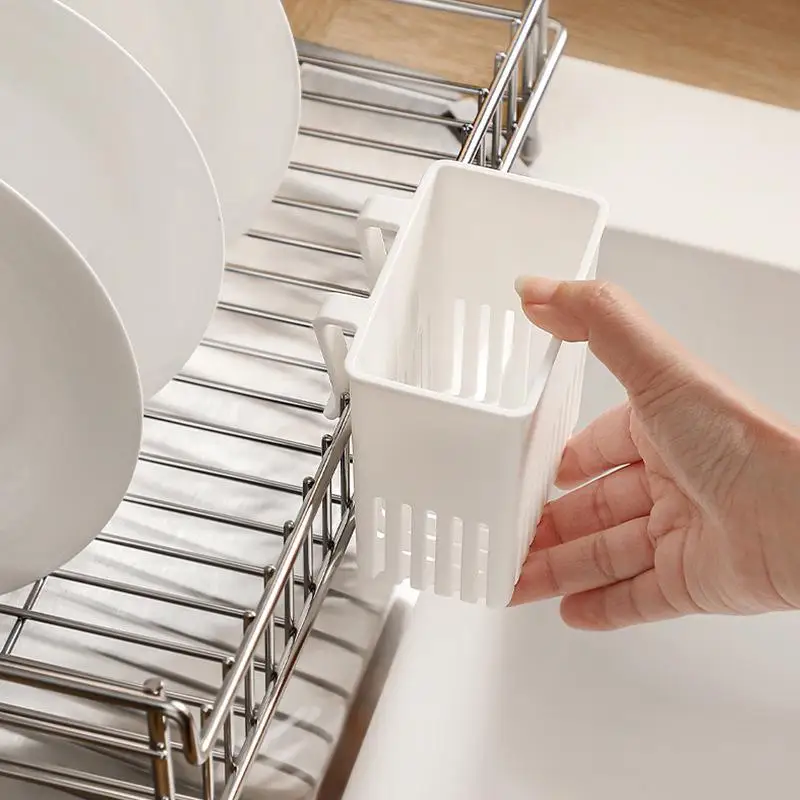 1PCS/2PCS Utensil Draining Basket PP Cutlery Dryer Holder Tableware Organizer Sink Rack For Kitchen Accessories