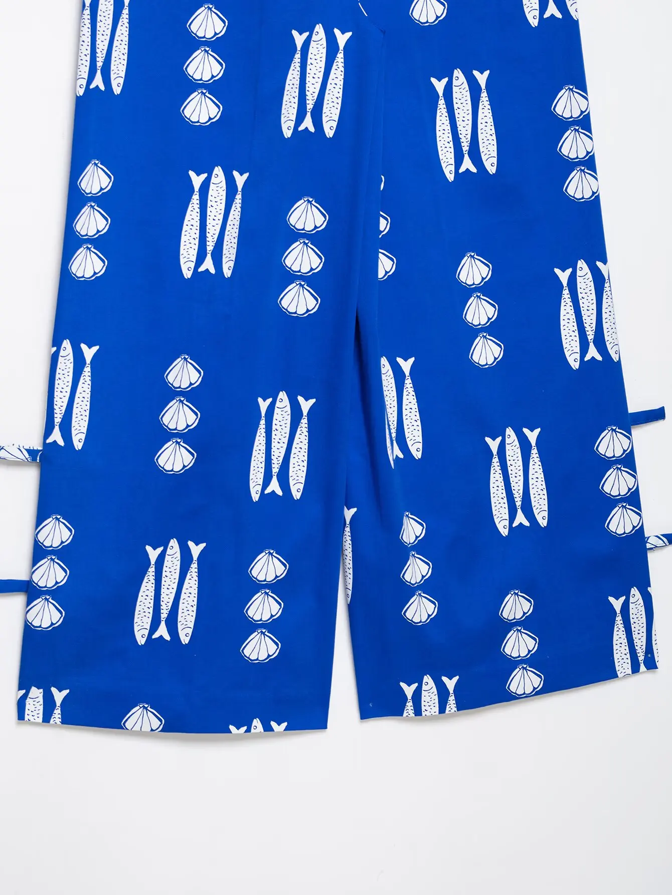 KONDALA Schickes Lässiges Bedrucktes Fisch-Motiv 2026 Damen-Anzug mit Knöpfen, Sexy Schmal Geschnittene Weste + Weite Hose mit Schleife und Reißverschluss, Böhmisches Damen-Set – Detail 21