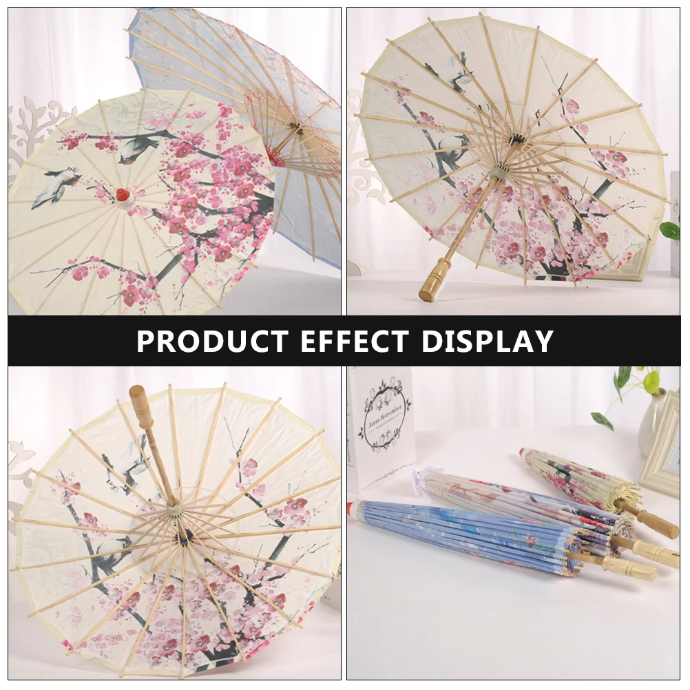 Handmade Umbrella Colorful Flower Decor for Performance Wedding Stage Miss White Paper Parasol