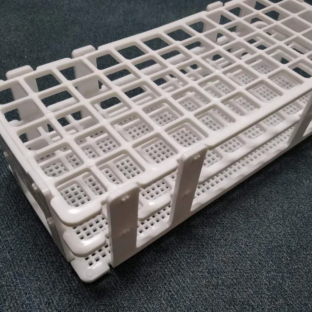 3 ชิ้นผู้ถือหลอดทดลองพลาสติก 60 หลุมสําหรับหลอดทดลอง 16 มิลลิเมตรสีขาวที่ถอดออกได้ Lab หลอดทดลองผู้ถือตู้แร็ค (60 หลุม)