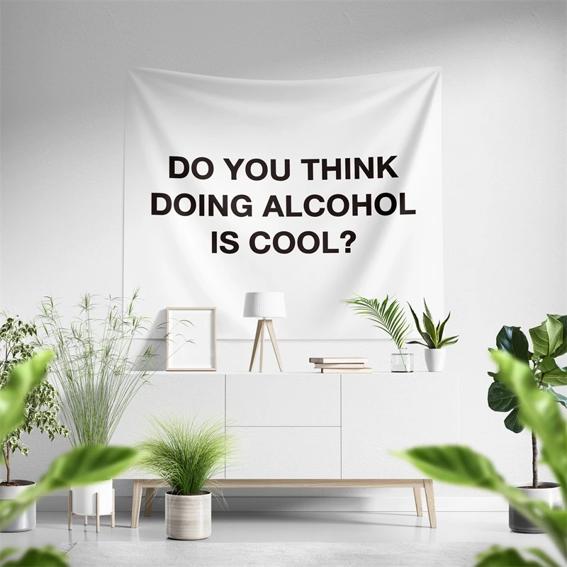 Aertemisi Do You Think Doing Alcohol is Cool Tapestry Wall Hanging Art for Bedroom Living Room College Dorm Party Backdrop Home