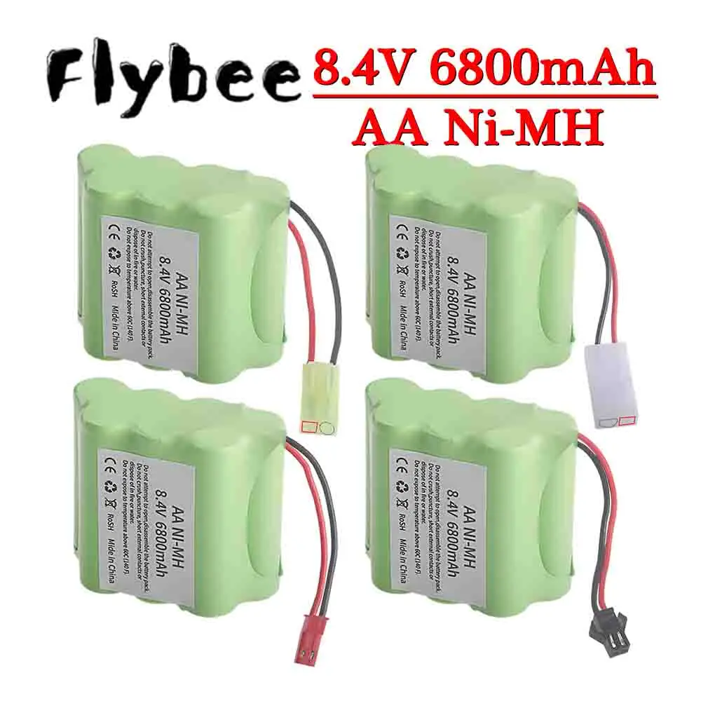 AA 8.4V Rechargeable Battery NiMH For Rc toys Car Trucks Tanks Trains Robot Boat Gun tools Parts Ni-MH 8.4V 6800mah Battery