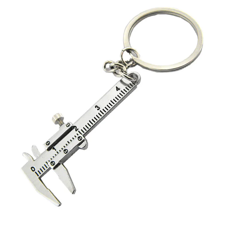 Mini Vernier Caliper Pocket Key Chain Keyring Ornaments Small 3D Movable Precision Measure Tool Accessories Slider Ruler Alloy