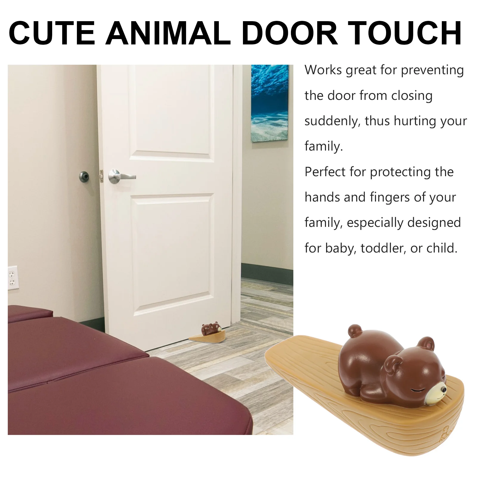 

Animal Door Wedge Stopper Compact Safety Protector Home Kids Security Anti-Slip Door Stop Protection Tool