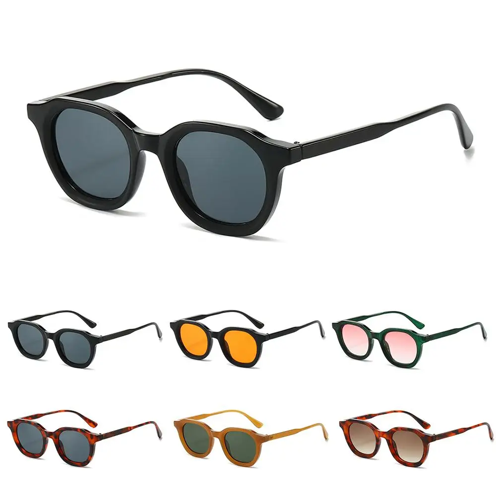 Trendy Hip-Hop Oval Sunglasses Fashion Vintage Punk Glasses Simple Retro UV Protection Shades for Men and Women