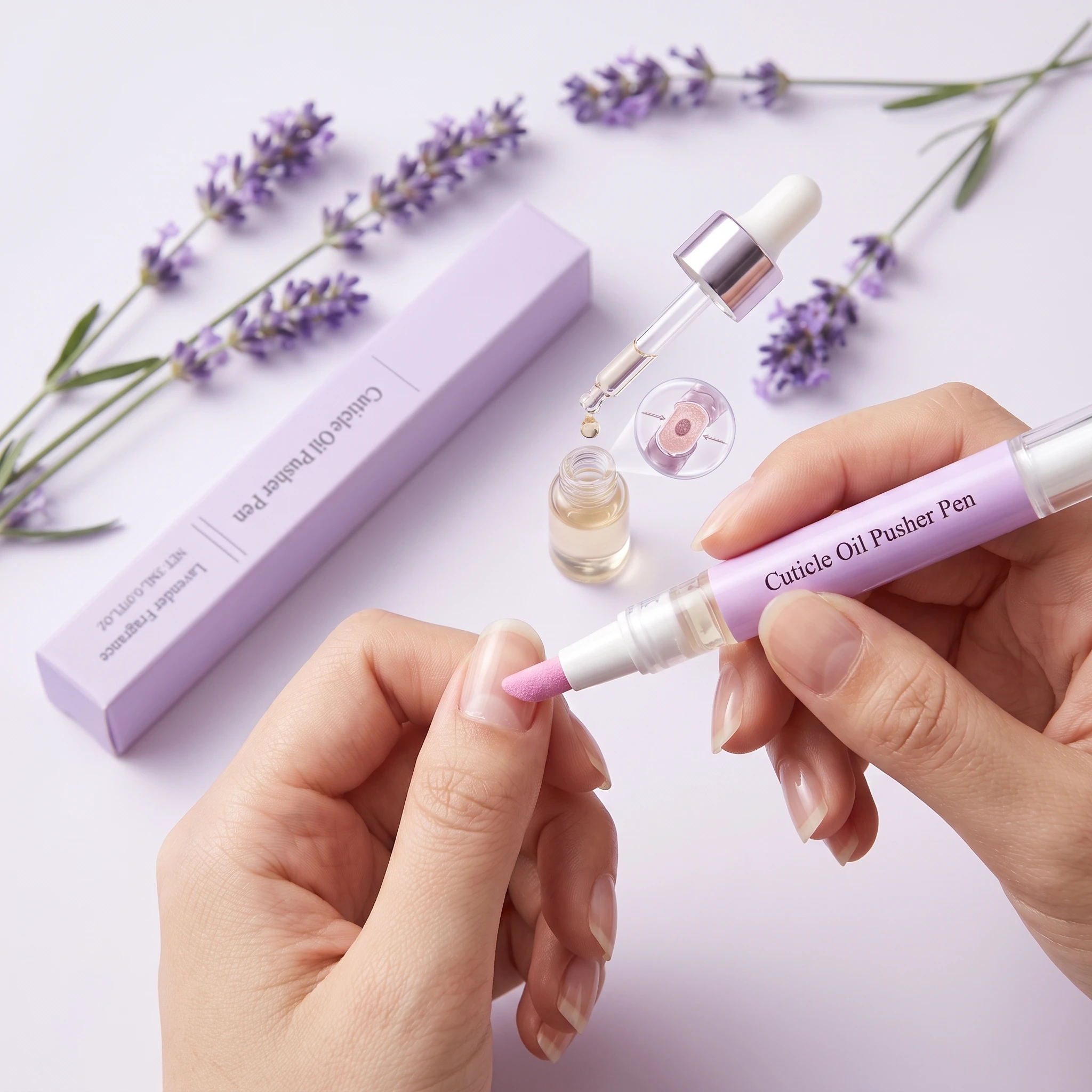 2-In-1 Cuticle Oil Pusher Pen Cuticle Remover Pen Gentle Exfoliation Relieve Damaged Weak Nails Portable Nail Nutrition Oil Pen