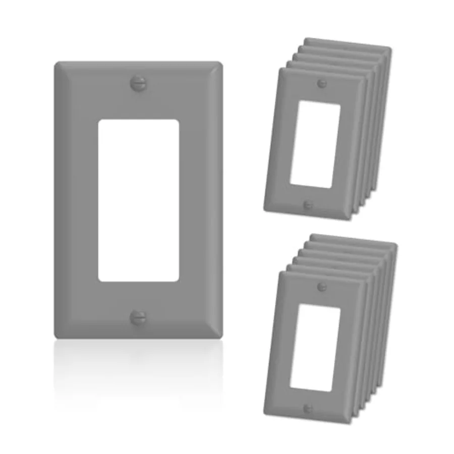 

1-Gang Decorative Wall Plate, Unbreakable Polycarbonate Thermoplastic Faceplate Cover for Light Switch, Dimmer, GFCI, USB Recep