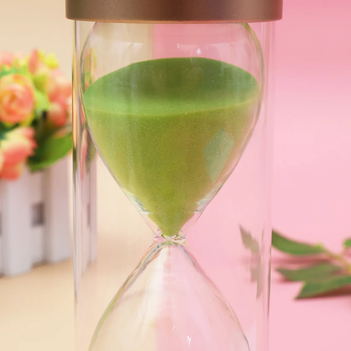

60 Minutes Hourglass Timer Anti-Shock Modern Sand Clock For Kids Teeth Brushing Time Management Home Office Decor Green Sand
