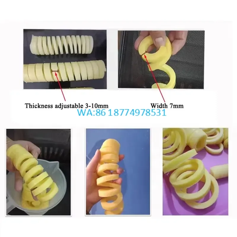 Wmwmnu for Fast Food Potatoes Tower Slicer Tornado Spiral Potato Twister Cutter Curly Chain French Fries Cutting