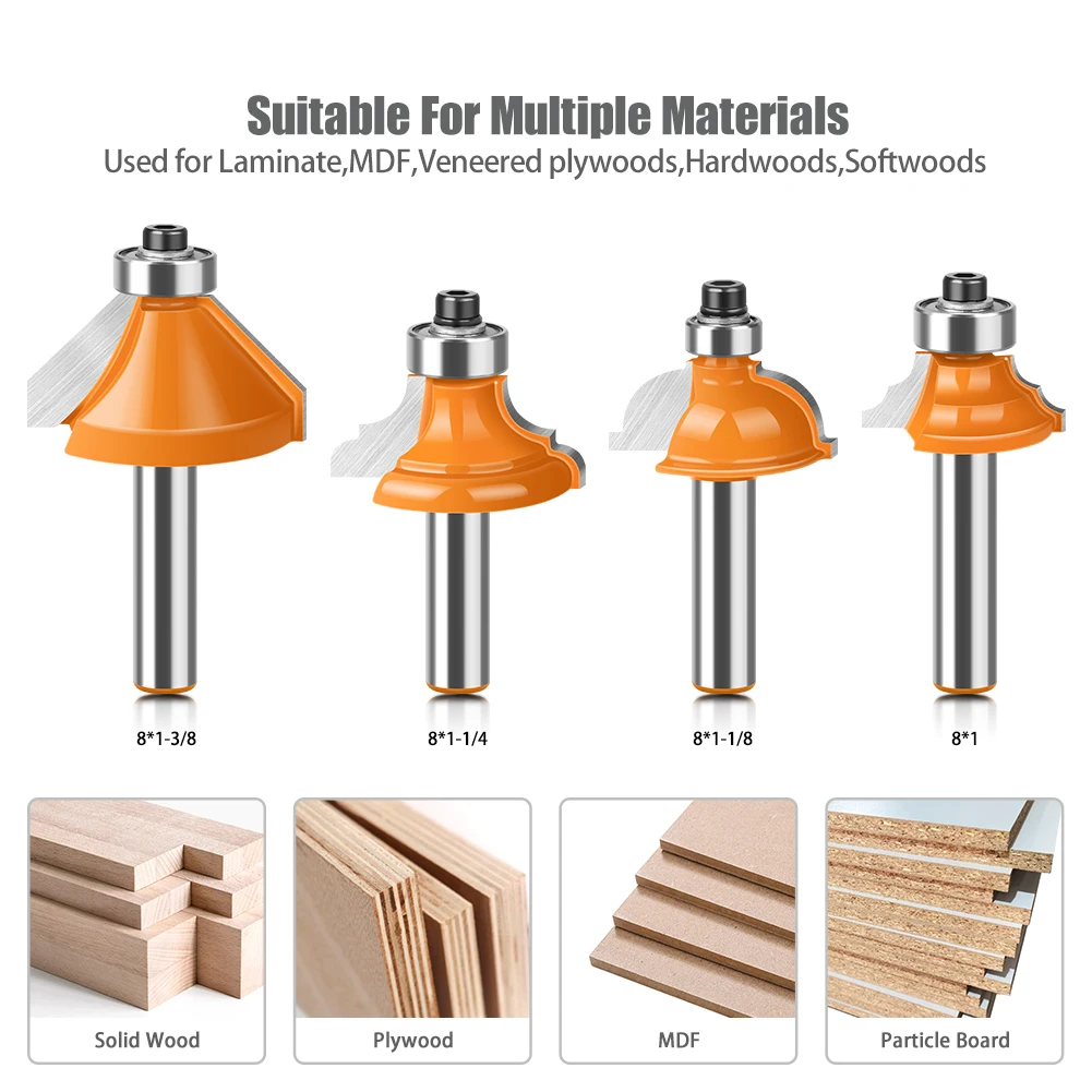 1pc 8mm Shank Double R Wire Router Bit Convex Sensitive Router Bit Bevel Router Bit 45 Degree Bevel Router Bit Bevel Router Bit