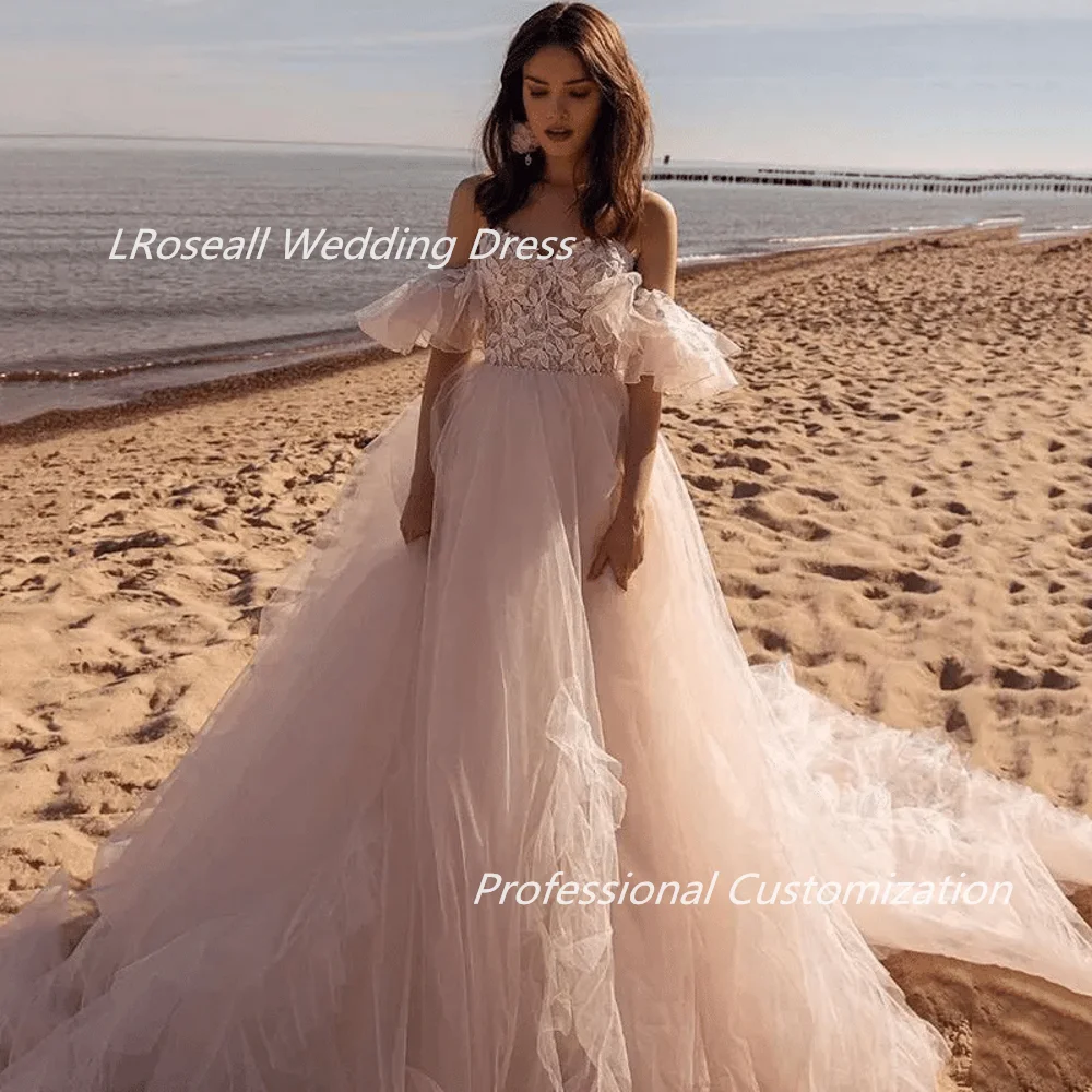 

LRosella Wedding Dress Origin Strapless Floor-Length sleeveless Wedding Dresses Appliques Exquisite Elegant Luxury فساتي2024