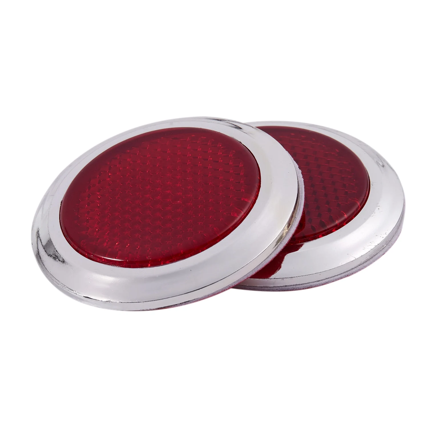 Reflector reflectante redondo de plástico para coche, pegatina roja, 4 piezas