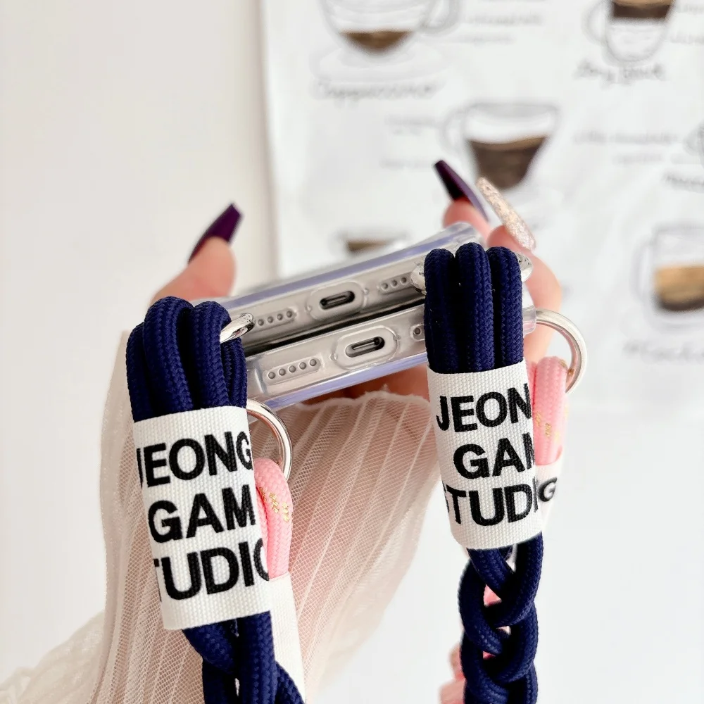 HD 클리어 아크릴 크로스바디 랜야드 분실 방지 케이스 아이폰 17 프로 맥스 16 14 15 플러스 13 11 12 XS 맥스 목걸이 스트랩 코드 커버