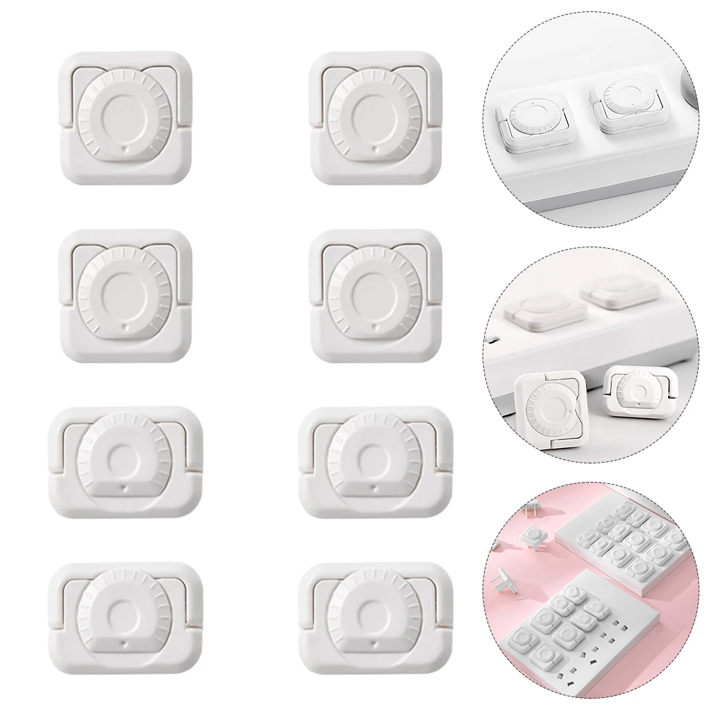 

12 Pcs Socket Protection Covers Outlet Plugs White Child Proof Baby Safe Electric Protector Anti Shock Plastic Home Use