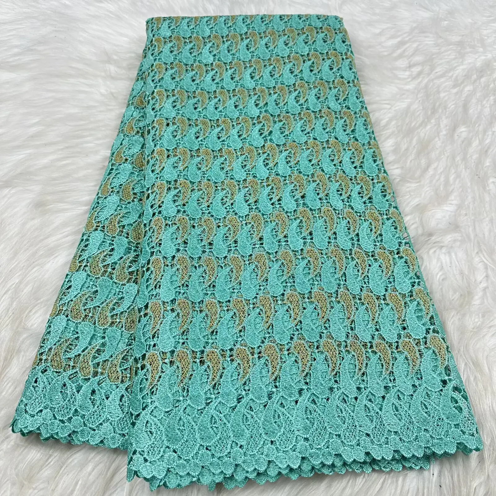 Guipure borduurwerk groen Frans koord kant Afrikaanse kant voor vrouwen feestjurk 5 yards