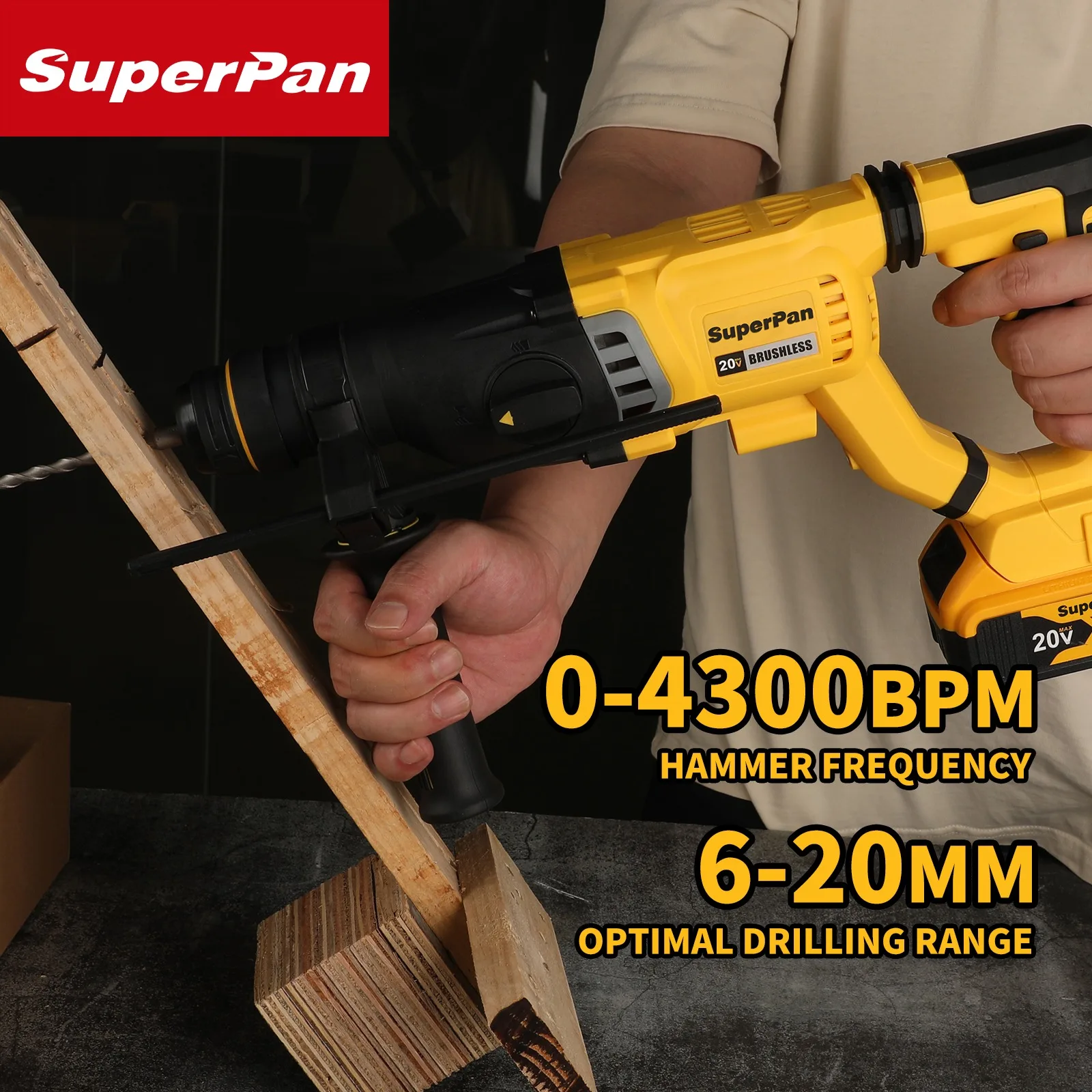 Superpan SP263 28-Type Cordless Jackhammer-High-Power Electric Hammer for Outdoor Concrete for DeWalt 18V battery specs