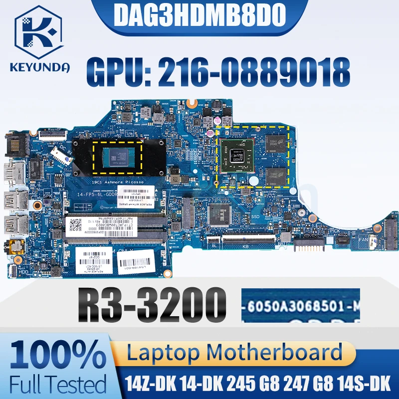 6050A3068501 For 14Z-DK 14-DK 245 G8 247 G8 14S-DK Notebook Mainboard L51930-601 R3-3200 216-0889018 Laptop Motherboard Tested