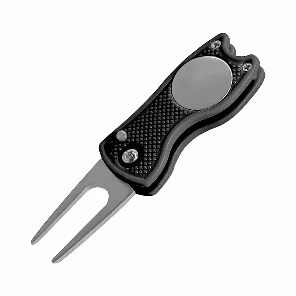 Lightweight Golf Divot Tool Folding Pitch Fork Aluminum Alloy Lawn Maintenance Accessory Durable Golf Practice Equipment