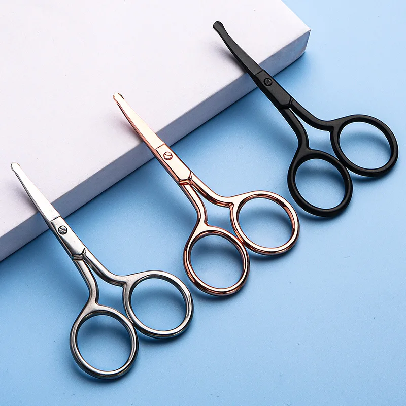 

Stainless Steel Manual Round Head Nose Hair Small Scissors Trimmer Beauty Eyebrow Trimmer Beauty Eyelashes Do Not Hurt The