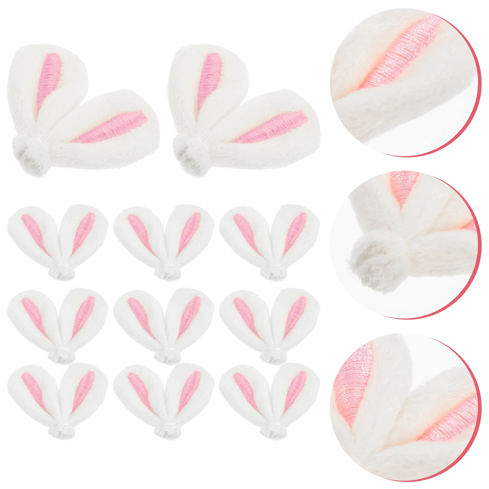 20 Pcs Rabbit Ears Headwear Accessories DIY Hair Pins Creative Charm Clips Decor Kid Girl for Fabric Toddler