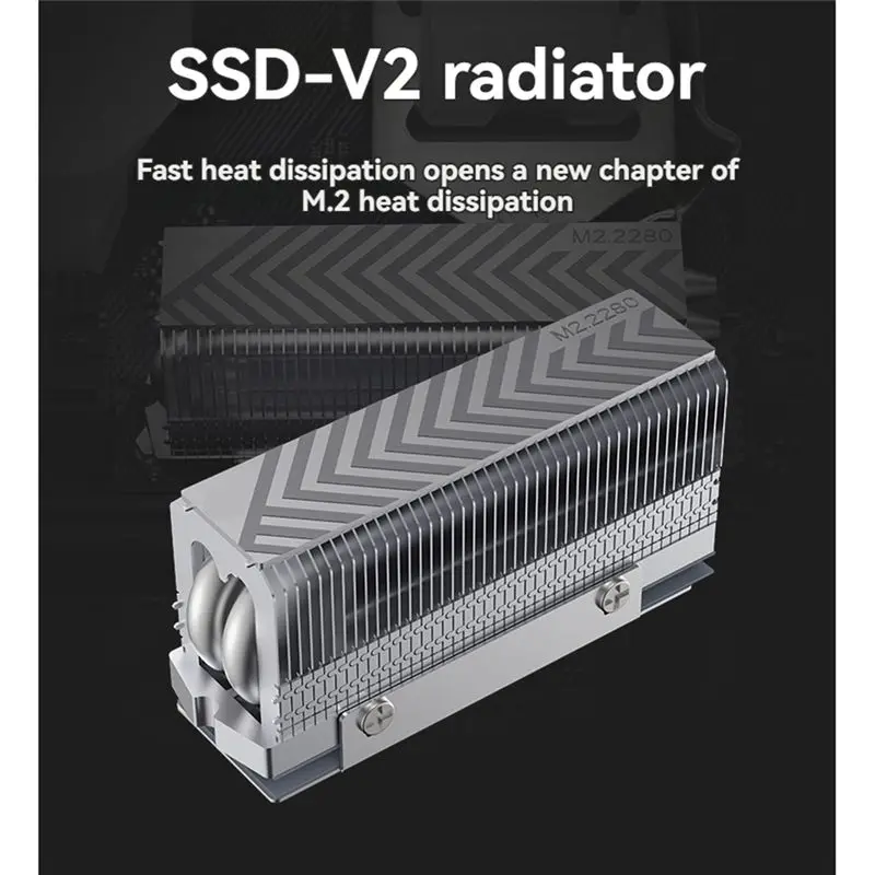 Delicate Texture-M.2 2280 Nvme SSD Heat Sink Cooler Dual Heat Pipes High-Performance Thermal Pad For 2280 SSD PC Computer SSD Co