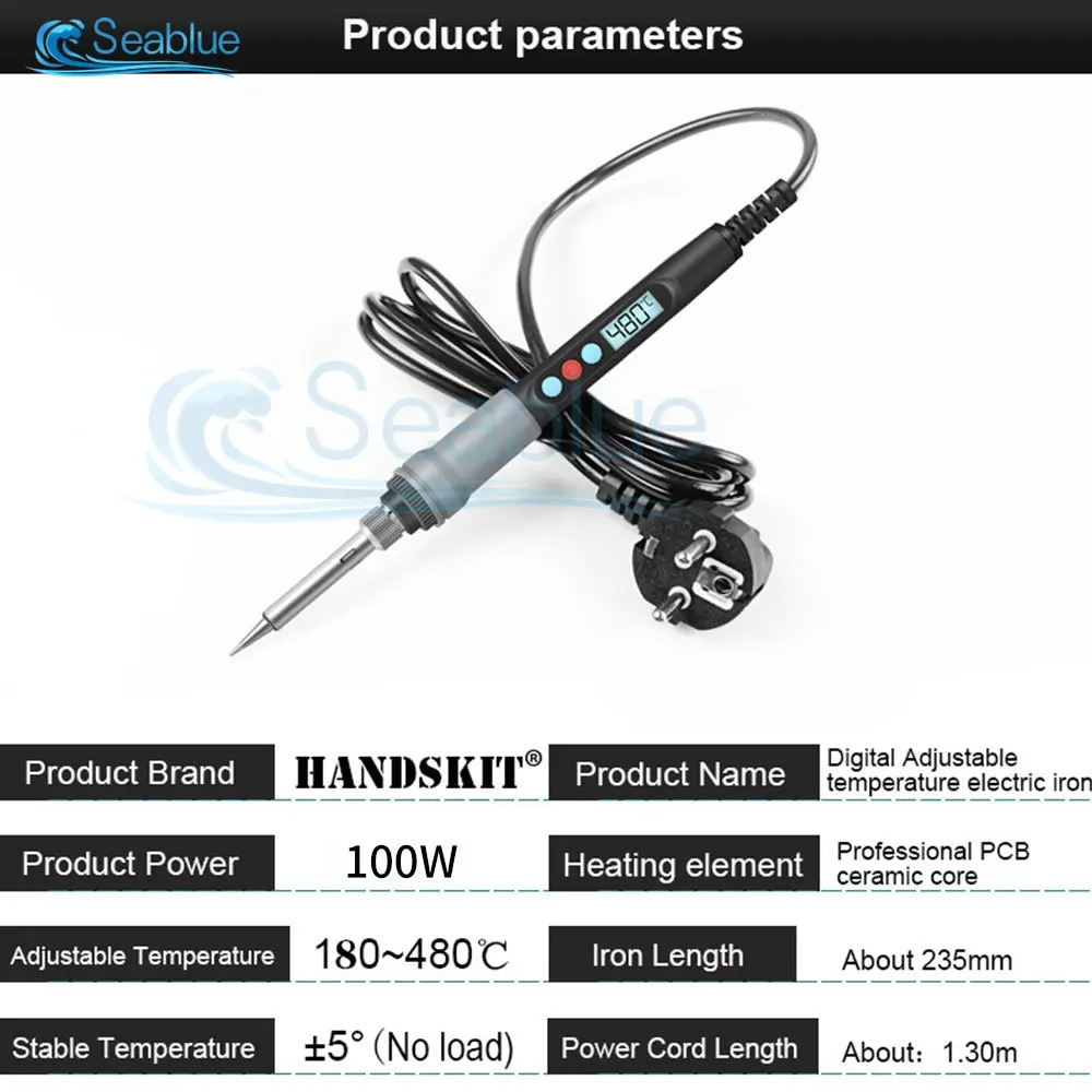 Imagem -04 - Ferro de Solda Protable Digital Temp Ajuste Automático Sono Interno Térmico Cerâmica Aquecimento Eletrônico Soldagem Ferramentas 100w