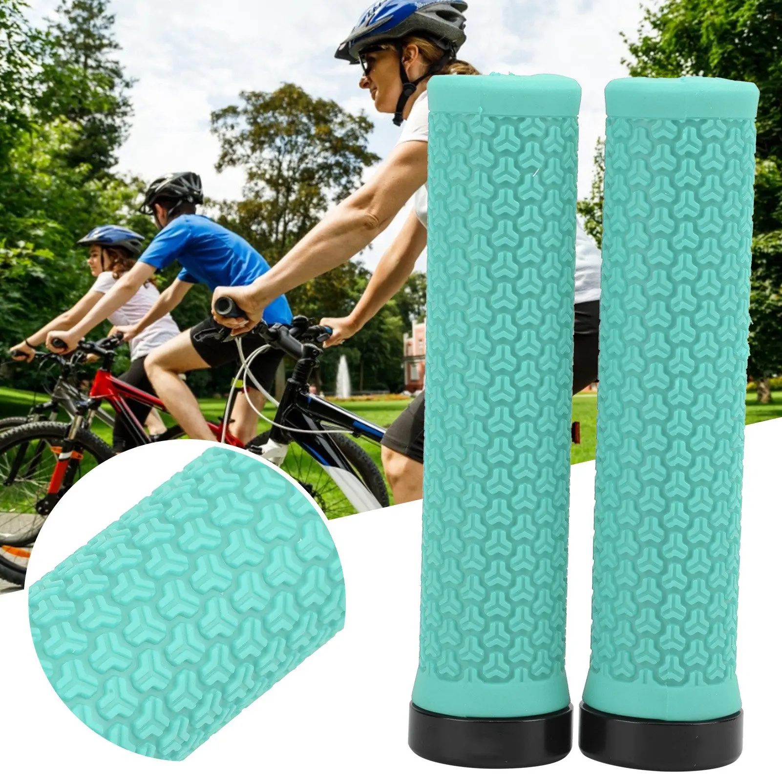 Anti‑Slip Grips Handlebar Grip ZTTO Mountain  Handlebar Single Locking Grips  Shock Absorbing Rubber Grips