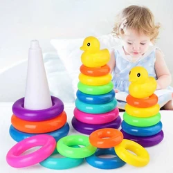 Baby Toy Rolling Ball Rainbow Tower Montessori Educational Games For Babies Stacking Track Baby Development Toys 1 2 3 Years
