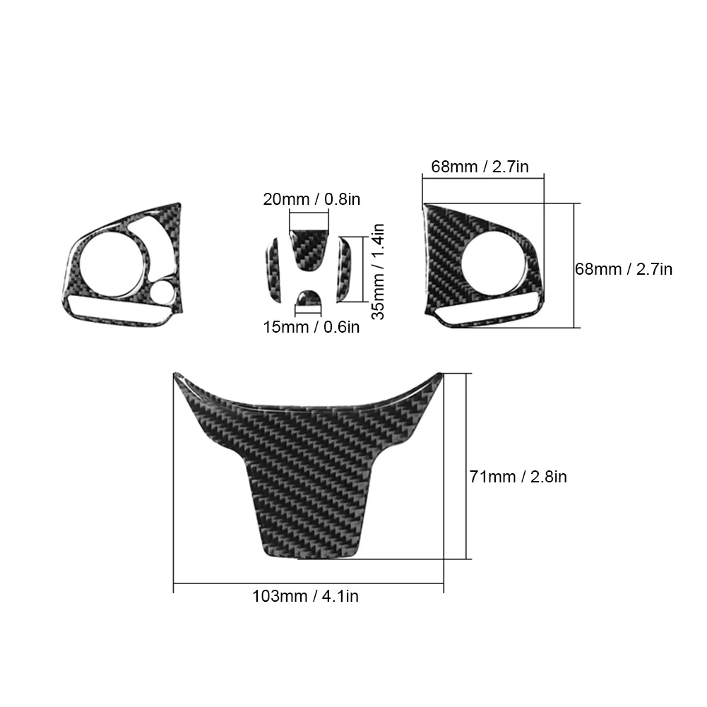 غطاء كسوة لوحة تبديل عجلة القيادة من ألياف الكربون ، إكسسوارات تزيين سيارة لهوندا سيفيك 10 ، FC ، FK #3