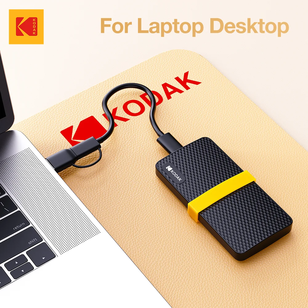 

Kodak X200 Портативный SSD 1 ТБ USB 3.1 Тип C Внешний диск Жесткий диск 512 ГБ 256 ГБ Твердотельный накопитель для ноутбука PS4 Macbook PC