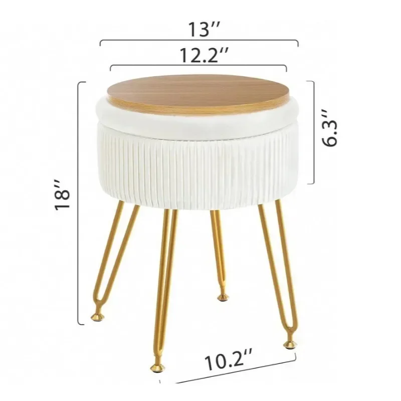 كرسي مخملي مع حاوية تخزين، كرسي مكياج، مسند للقدمين لغرفة المعيشة، ديكور غرفة النوم، أثاث عثماني #6