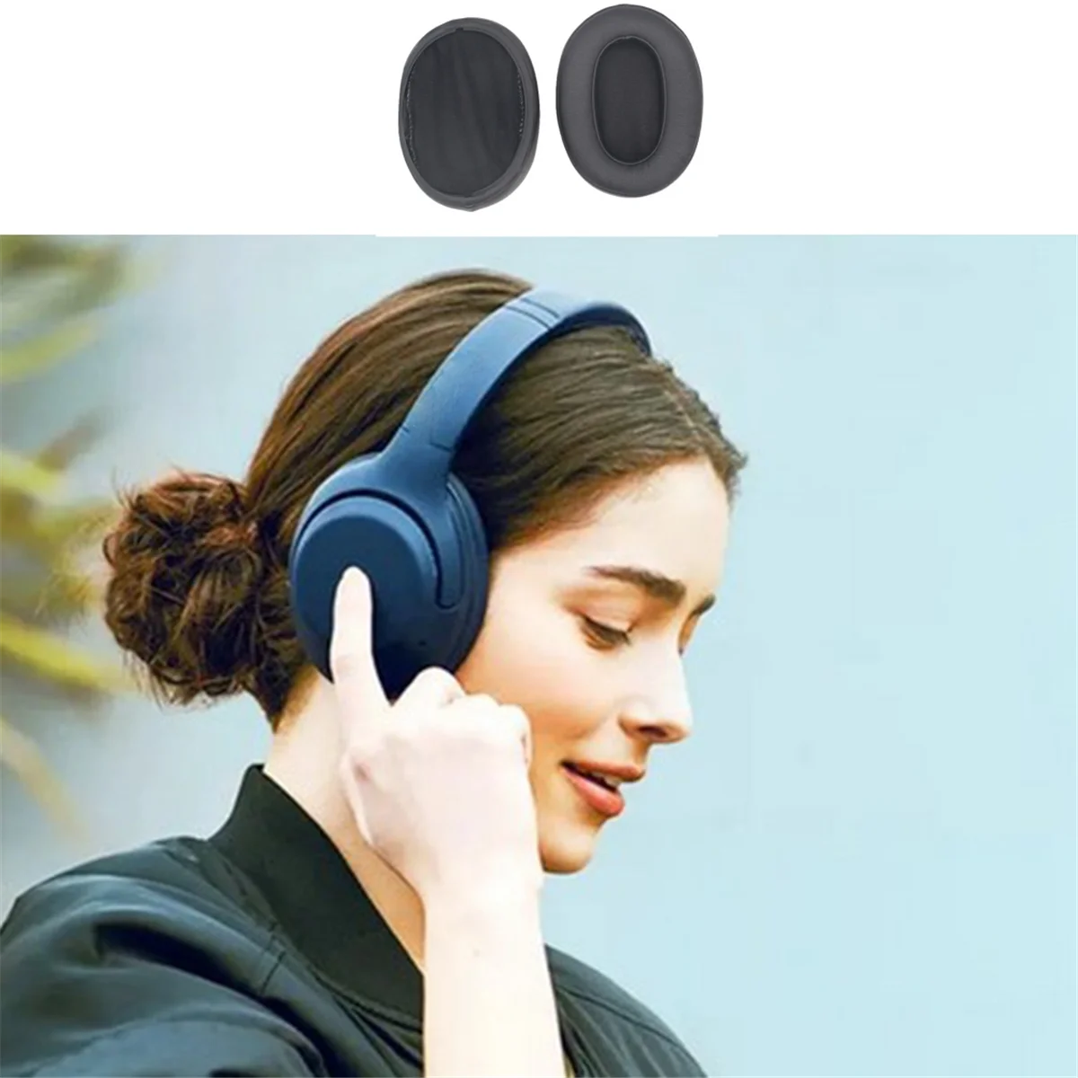 For Sony WH-XB900N Headphone Cover XB900N Headset Sponge Cover Multi-Functional Earmuffs,Black