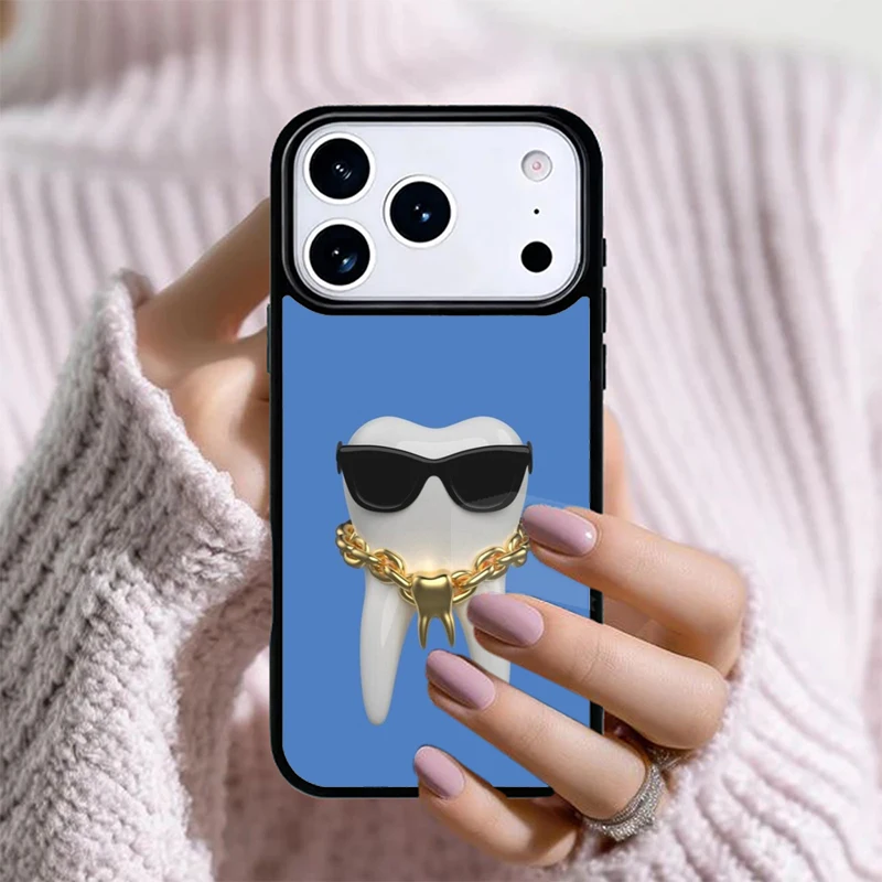 Funny Dentist Dentistry back Phone Case For iPhone 17 16 Pro Max 15 14 Pro 11 12 13 XR XS 6 7 8 Plus Shockproof Silicone Cover