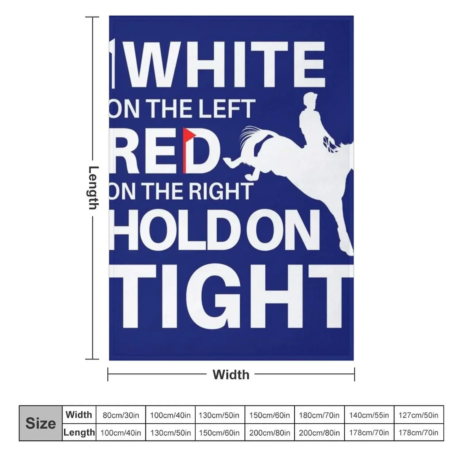 White on the Left, Red on the Right Eventing Horse Design Throw Blanket Luxury Designer Loose Baby Blankets