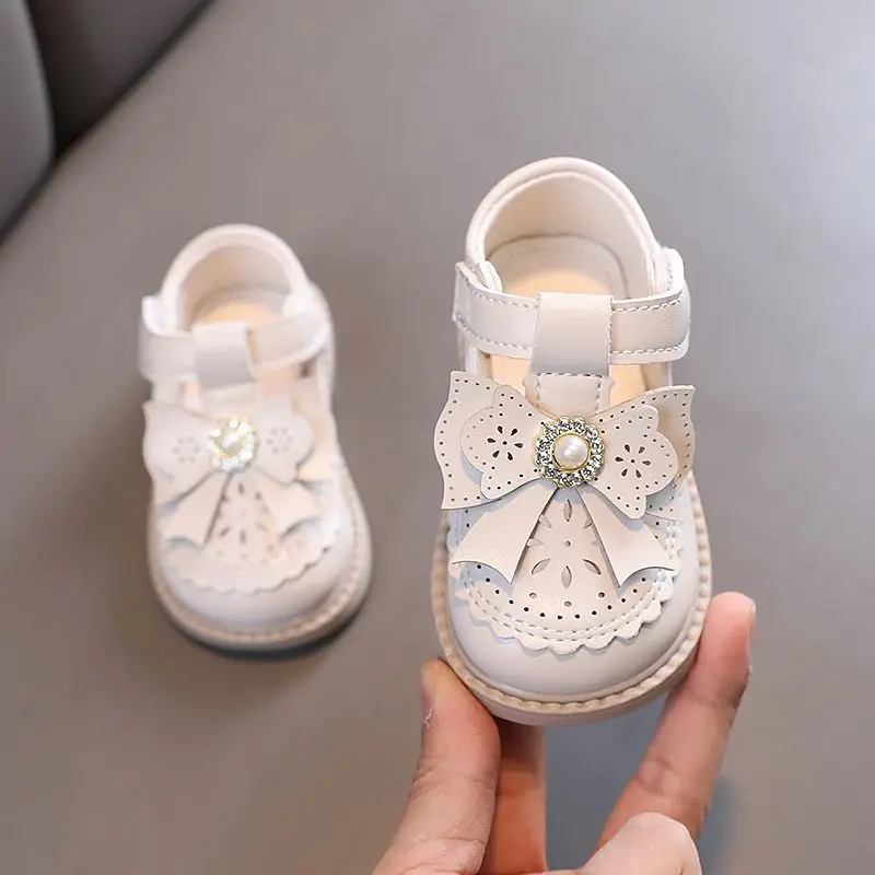 

Soft Sole Baby Girl Perforated Sandals 1-2Y Toddler Walking Shoes Ventilated Kids Sandals