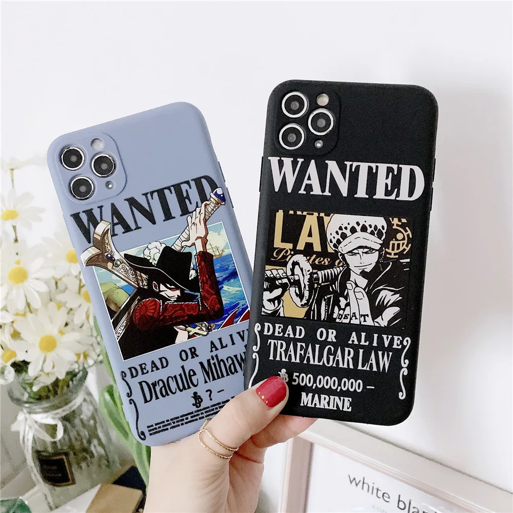 Japan Anime O-ONE PIECE L-Luffy Phone Case for iPhone 11 12 13 14 15 16 Pro Max Plus X XS XR Z-zoro Hancock Mihawk Law Cover