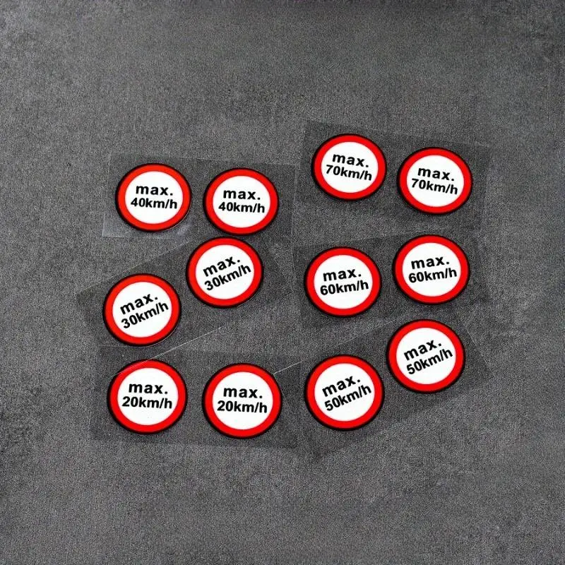Motorcycle Bicycle Speed Limit Sticker Set,Unique Practical for Model Train Layout,Bike Frame,Desk Traffic Decor
