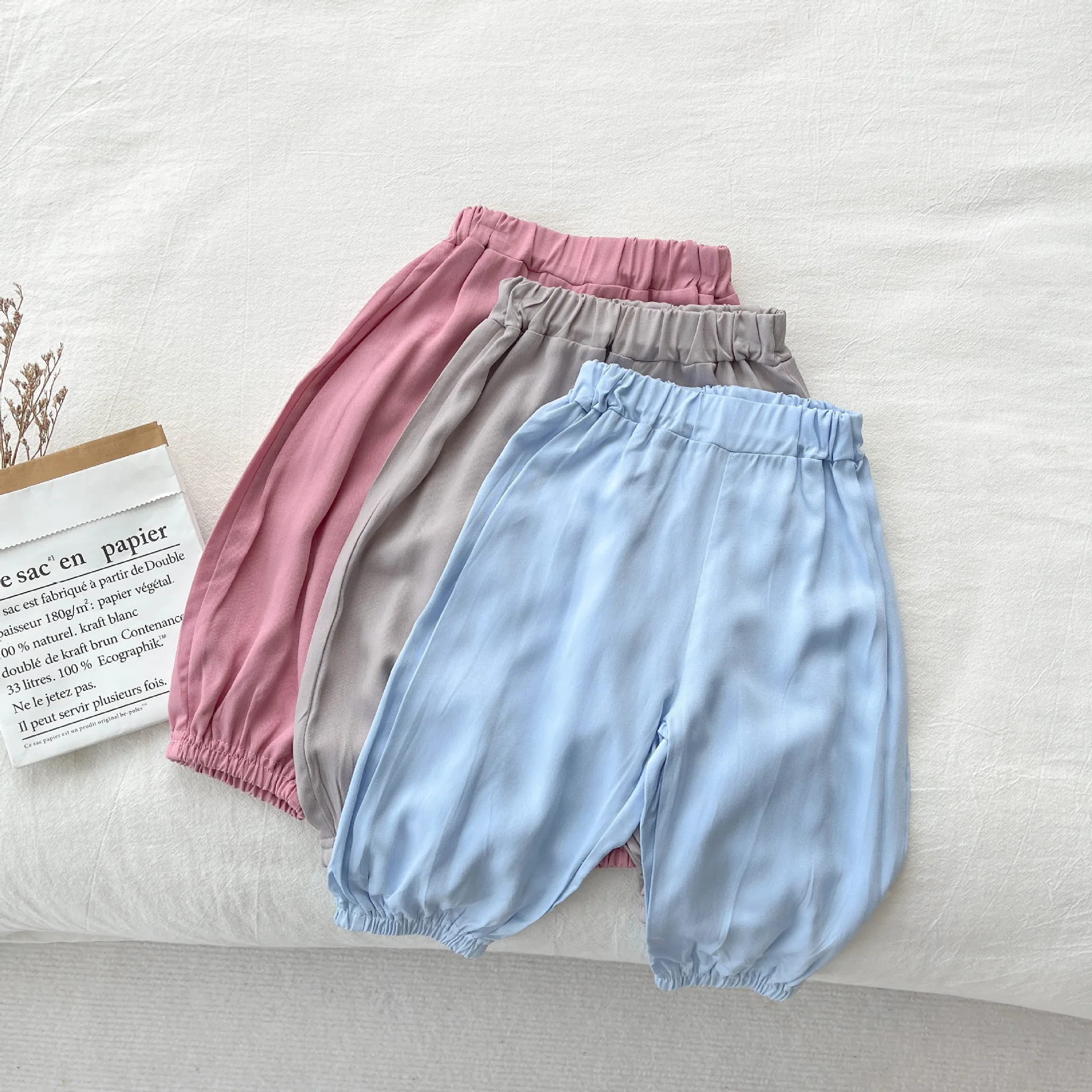 Pantalon Décontracté et Respirant pour Bébé Garçon et Fille de 0 à 3 Ans, Vêtement Simple d'Extérieur, Couleur Unie, Été 2024