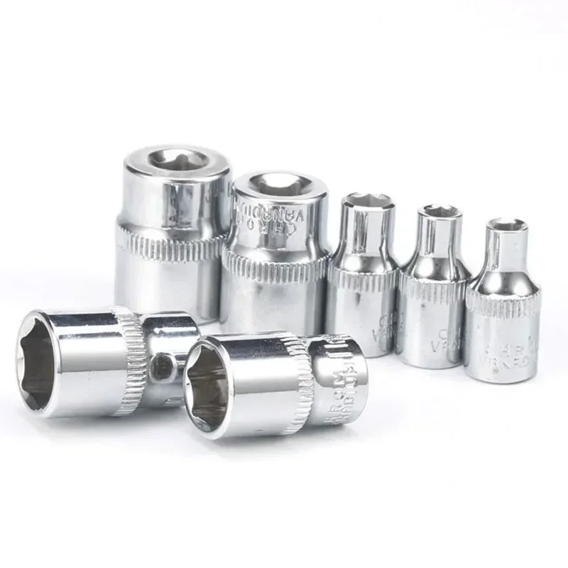 5/3/2/1pcs 1/4 Socket Wrench Head Sleeve Hexagon Socket Adapter Auto Repair Tool 4-14mm Sleeve Heads For Ratchet Wrench Spanner