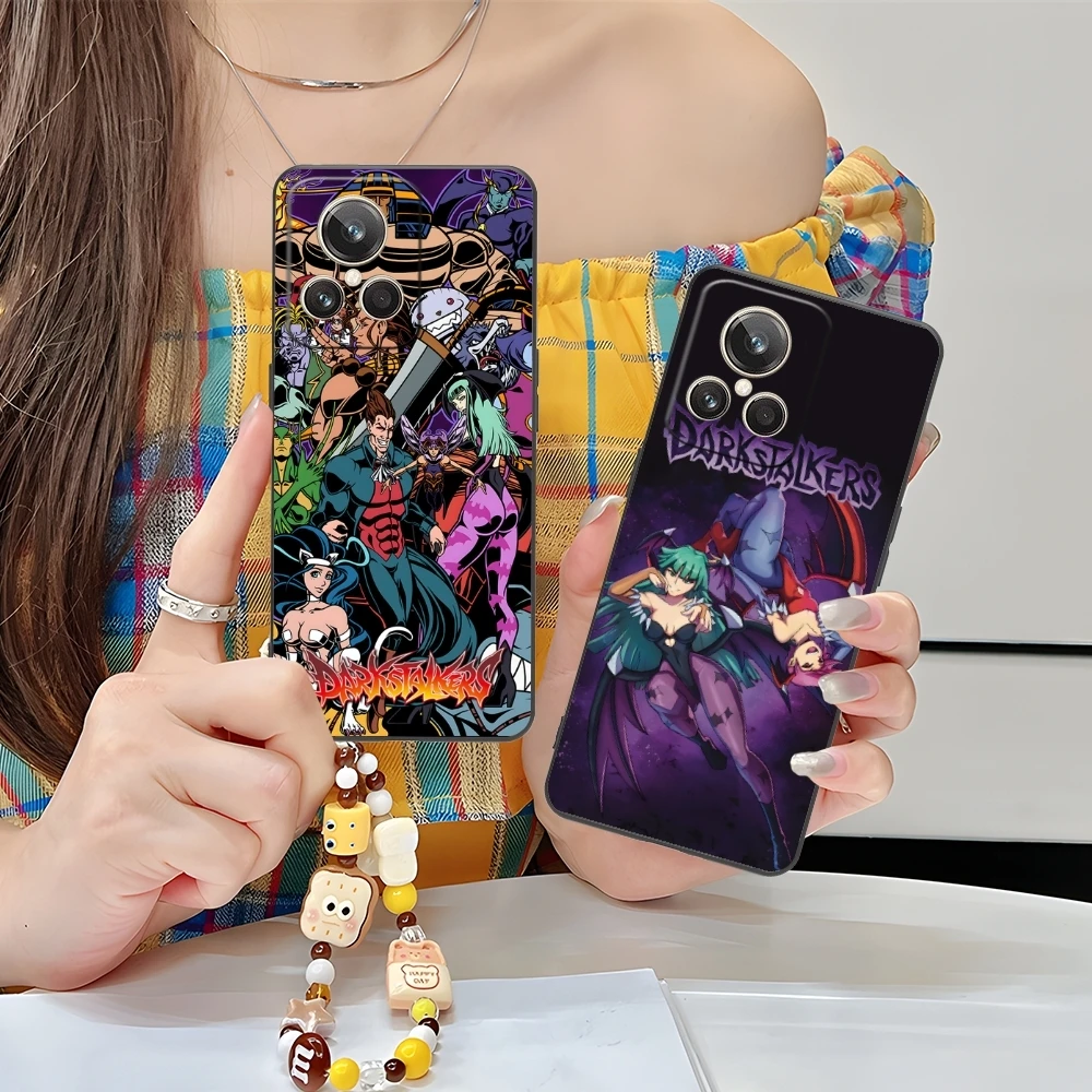 Darkstalkers Morrigan Mobile Cell Phone Case for Realme GT 2 9i 8i 7i Pro X50 X2 C35 C21 C20 C11 C3 Black Soft Phone Cover Shell