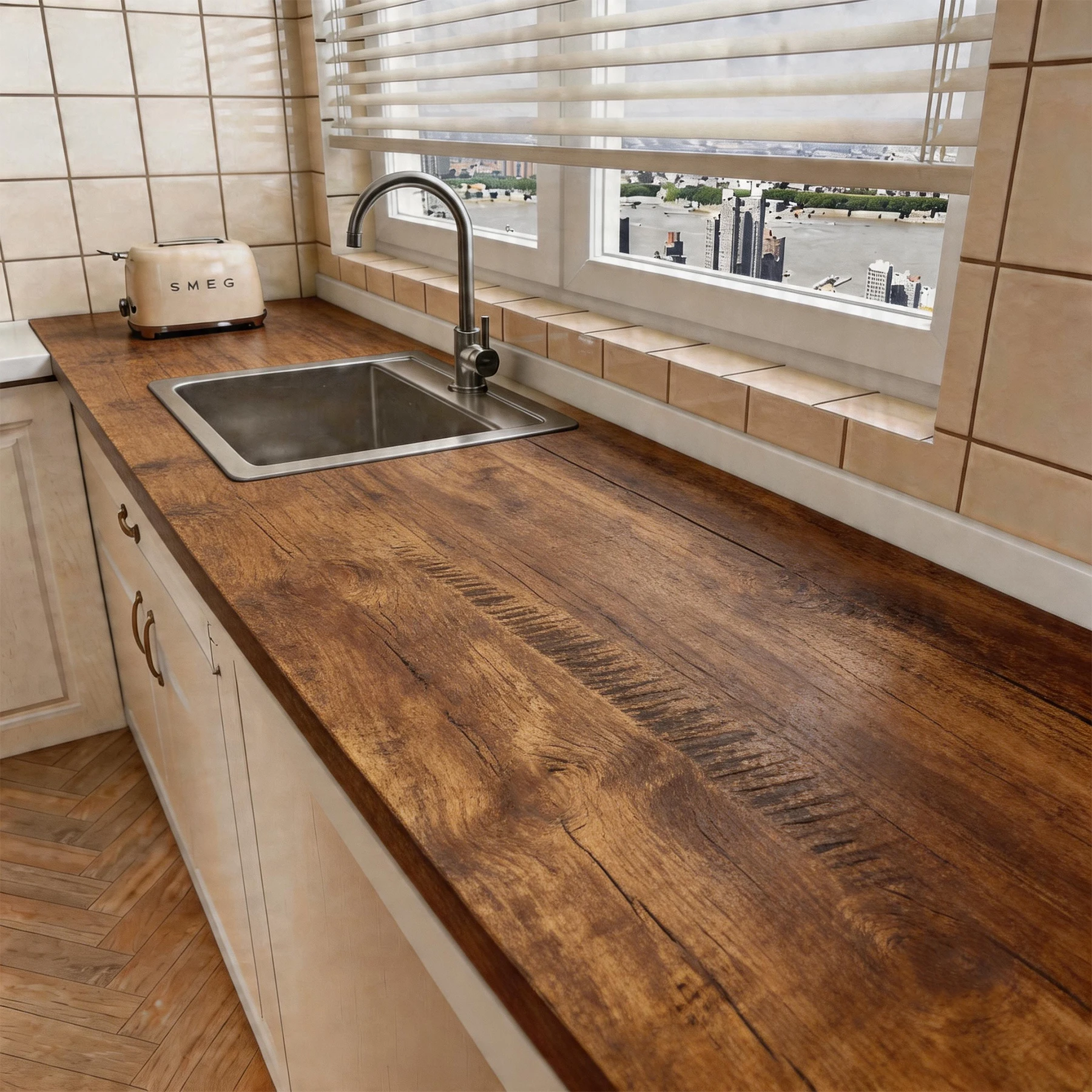 

DIY 55cm Wood Self-adhesive Wallpaper Bathroom Kitchen Dining Room Cabinet Countertop Wall Sticker Waterproof And Mildew Proof
