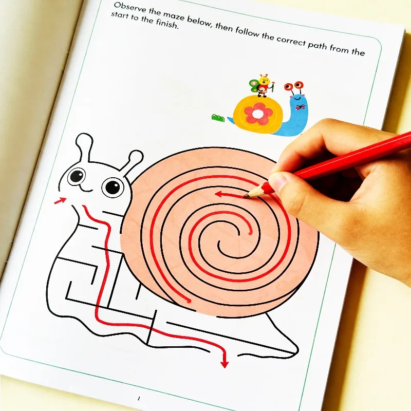 Libro de Dibujo de Laberintos para Niños One Fun, Mejora el Control del Lápiz y el Pensamiento Lógico, 32 Páginas de Patrones de Laberintos Coloridos